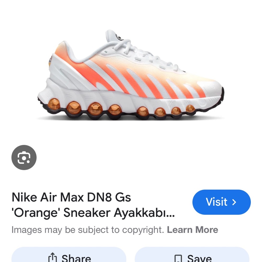 Nike DN8 Vibrant Orange and White Running Shoes - Picture 8 of 9